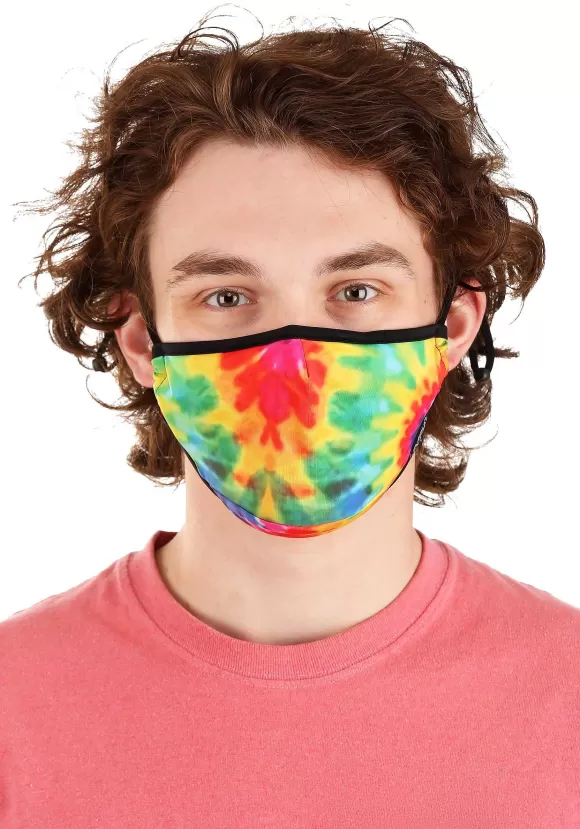 Fashion Scratch Tracks Tie Dye Fabric Protective Face Covering Mask