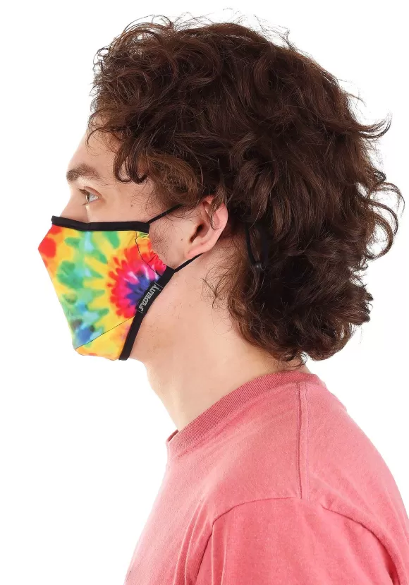 Fashion Scratch Tracks Tie Dye Fabric Protective Face Covering Mask