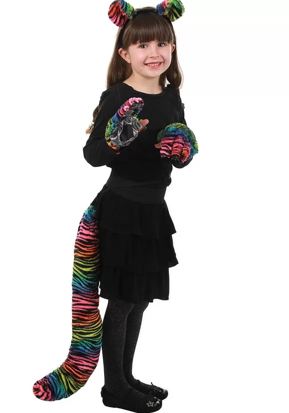 New FUN Costumes Tiger Neon Rainbow Fingerless Paws