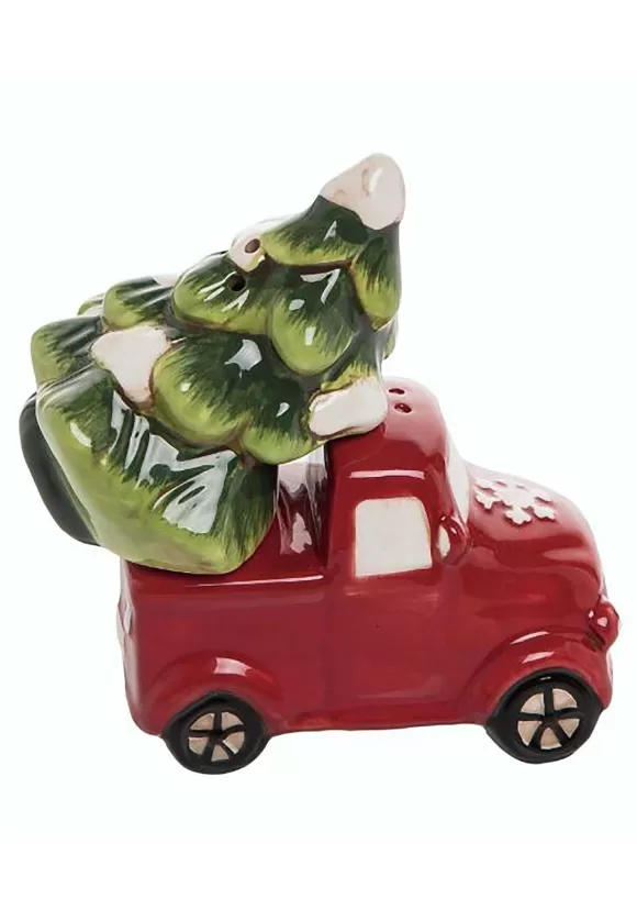 New Transpac Tree And Truck Salt & Pepper Shaker Set