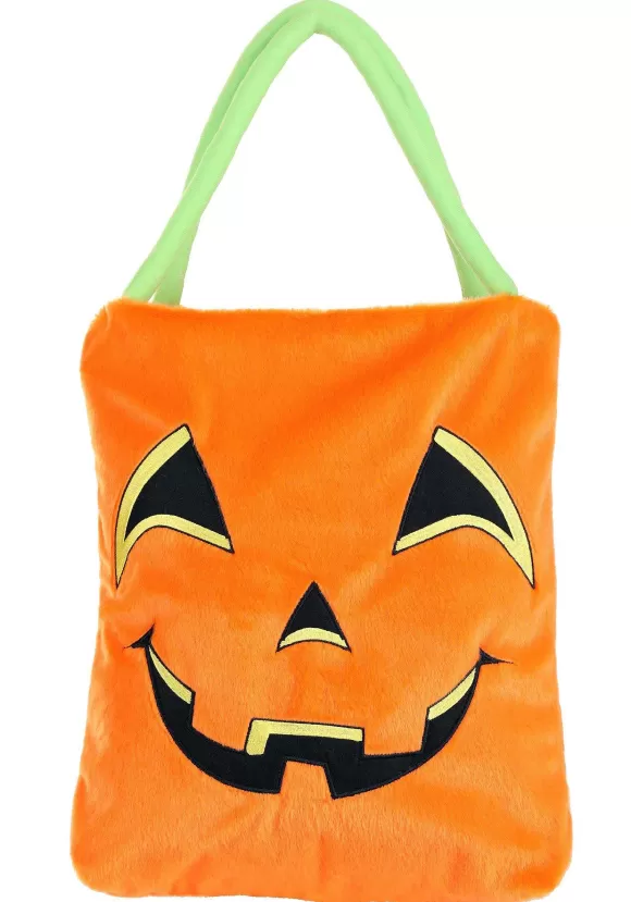 Online FUN Costumes Trick-Or-Treat Fuzzy Pumpkin Bag