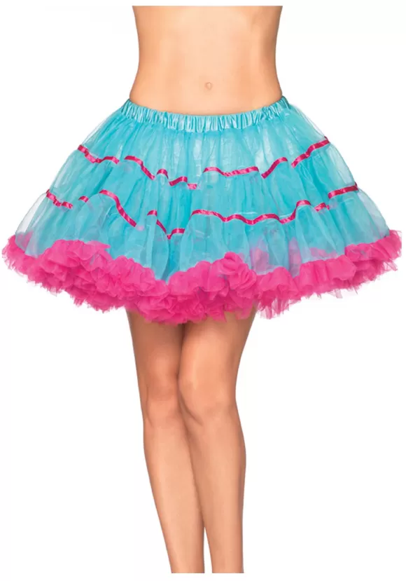 New Leg Avenue Turquoise And Neon Pink Petticoat