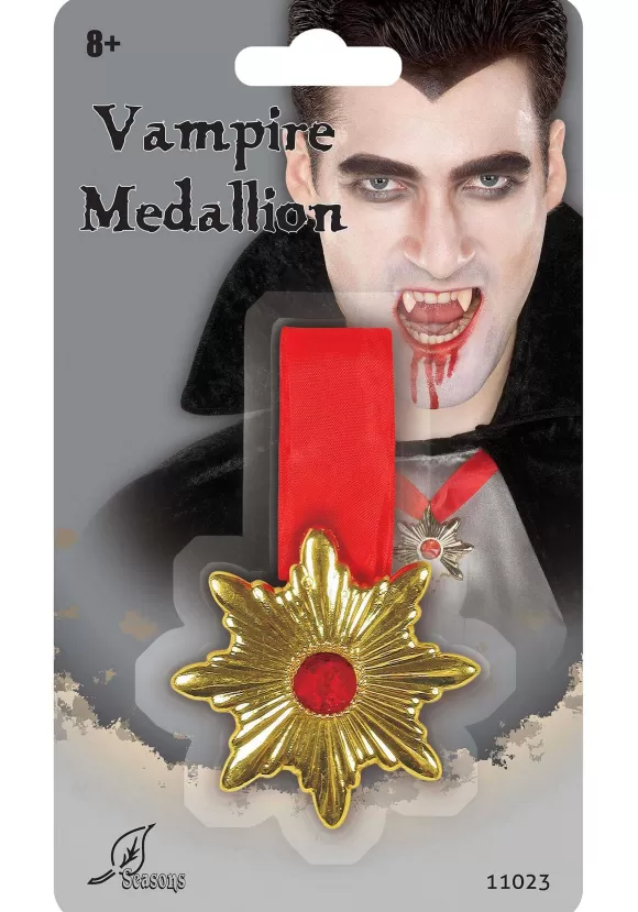 Hot FUN Wear Vampire Gold Medallion Costume Necklace