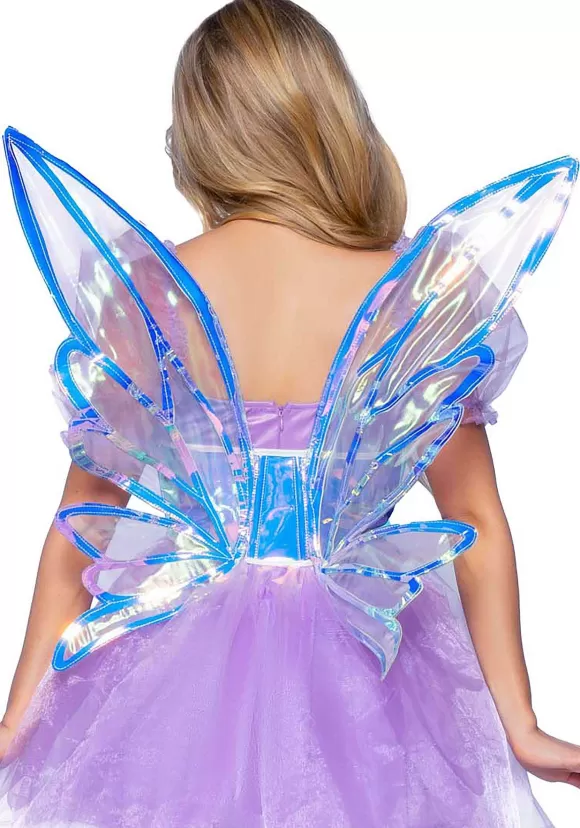 Best Sale Leg Avenue Vinyl Silver Iridescent Waist Cincher Fairy Wings