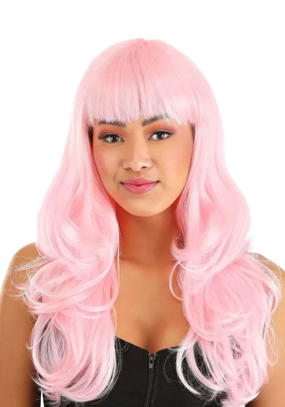 Best Sale FUN Costumes Wavy Light Pink Full Wig