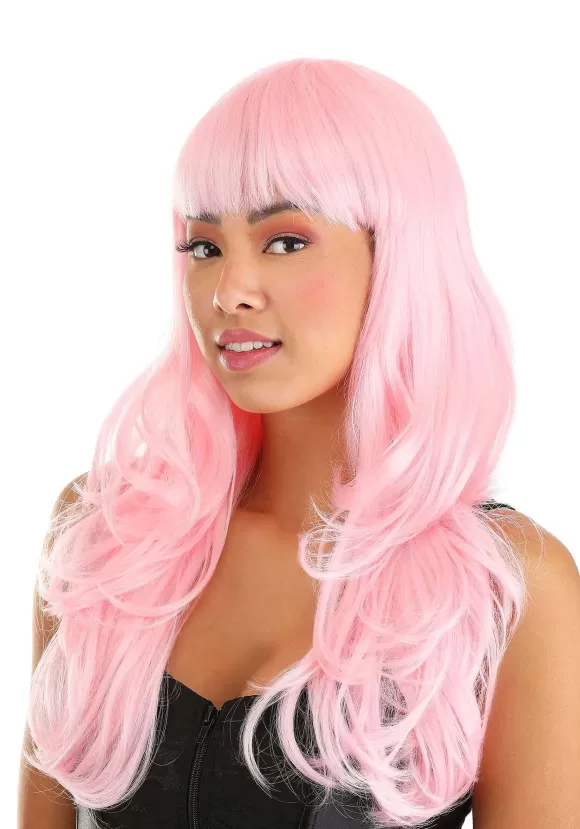 Best Sale FUN Costumes Wavy Light Pink Full Wig