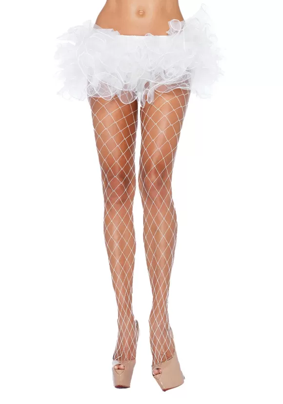 Outlet Leg Avenue White Fence Net Pantyhose