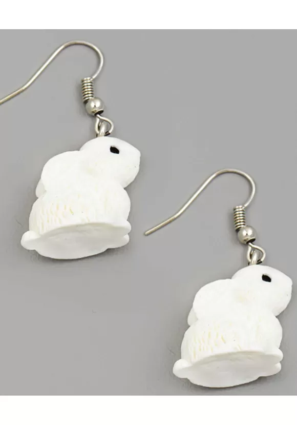 Outlet Anarchy Street White Rabbit Costume Earrings