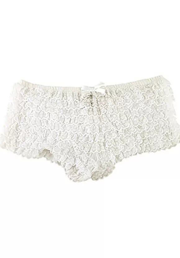 Best Sale Leg Avenue White Ruffle Tanga Sexy Panties