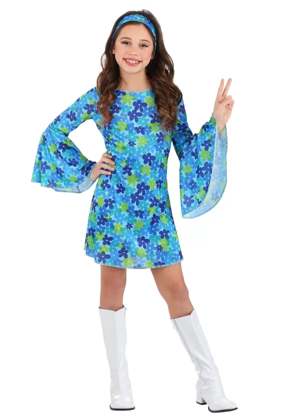 Hot FUN Costumes Wild Flower 70S Costume Dress For Girls