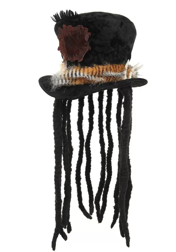 Cheap FUN Costumes Witch Doctor Plush Costume Hat With Dreadlocks