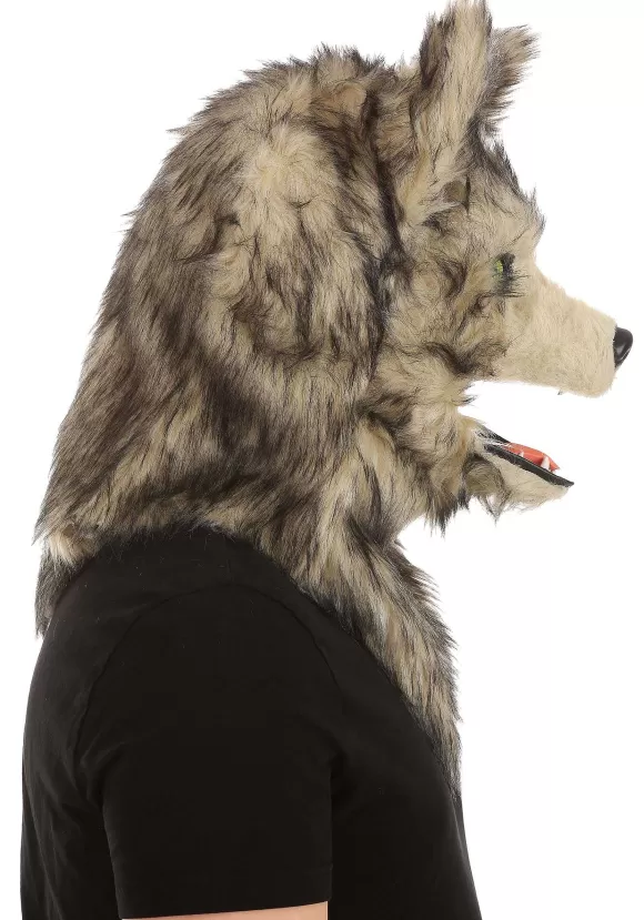 Outlet FUN Costumes Wolf Mask With Mouth Mover For Adults