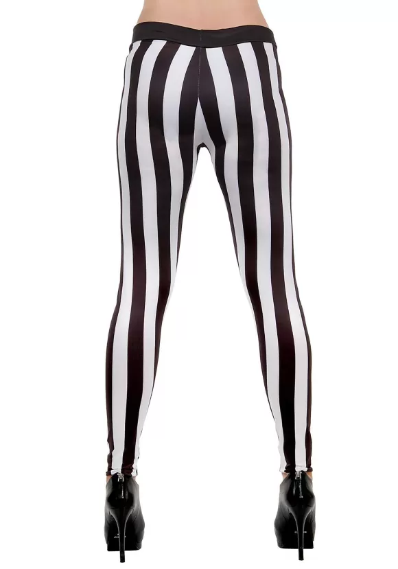 Online FUN Costumes Women'S Black And White Striped Leggings