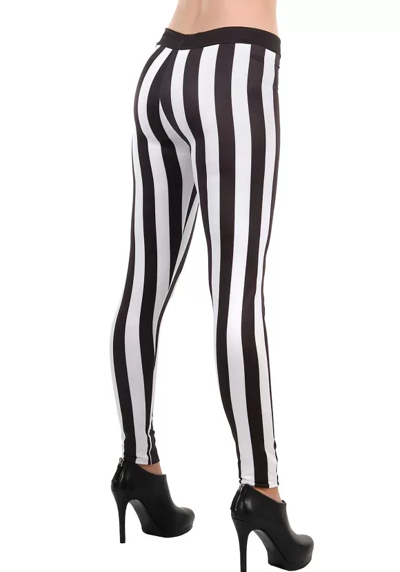 Online FUN Costumes Women'S Black And White Striped Leggings