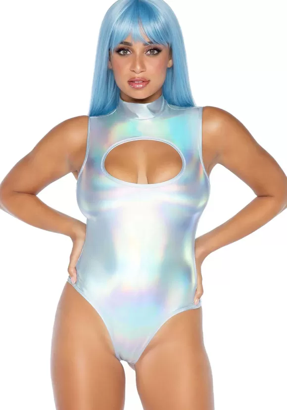 Discount Leg Avenue Women'S Holographic Keyhole Bodysuit Costume