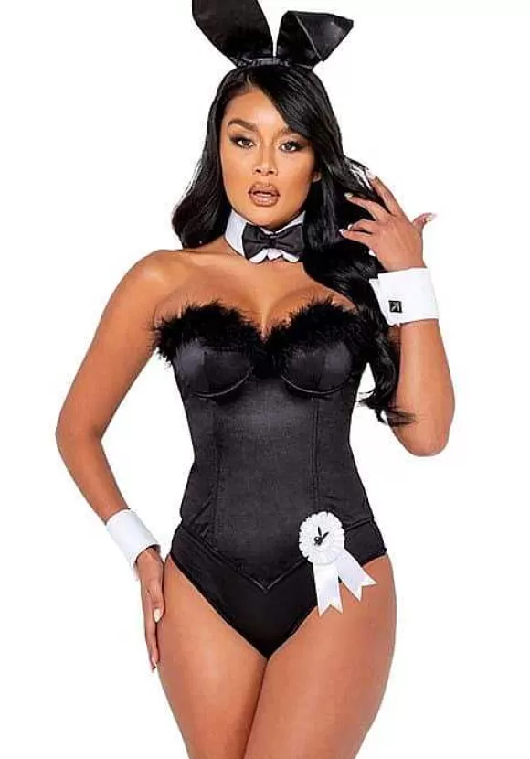 Sale Roma Women'S Playboy Black Boudoir Bunny Costume