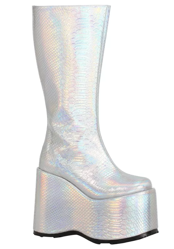 Cheap Ellie Women'S Silver Holographic Galactic Boots