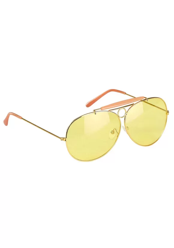 Online FUN Costumes Yellow Aviator Sunglasses