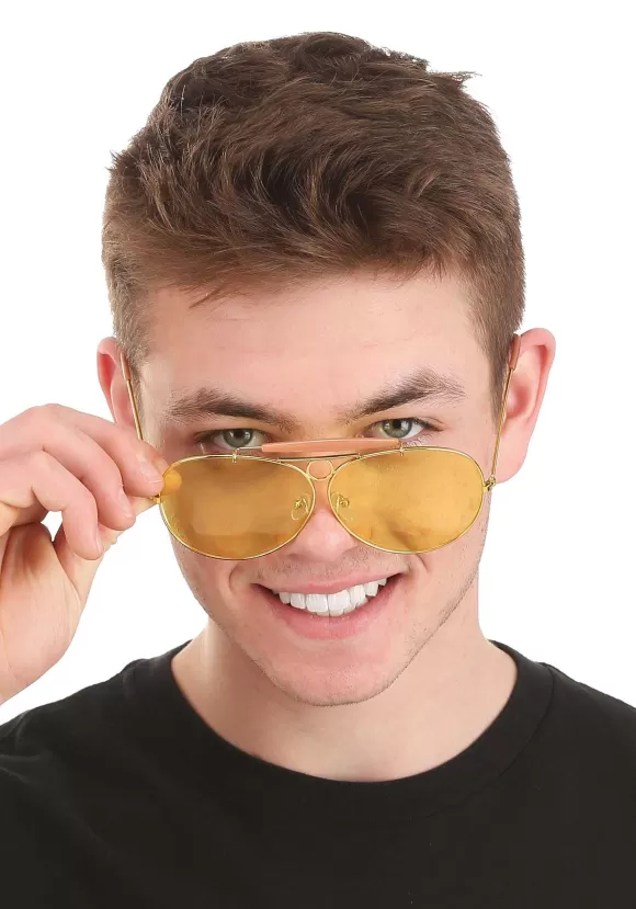 Online FUN Costumes Yellow Aviator Sunglasses