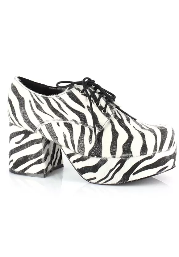 Fashion Ellie Zebra Hologram Pimp Shoes For Men